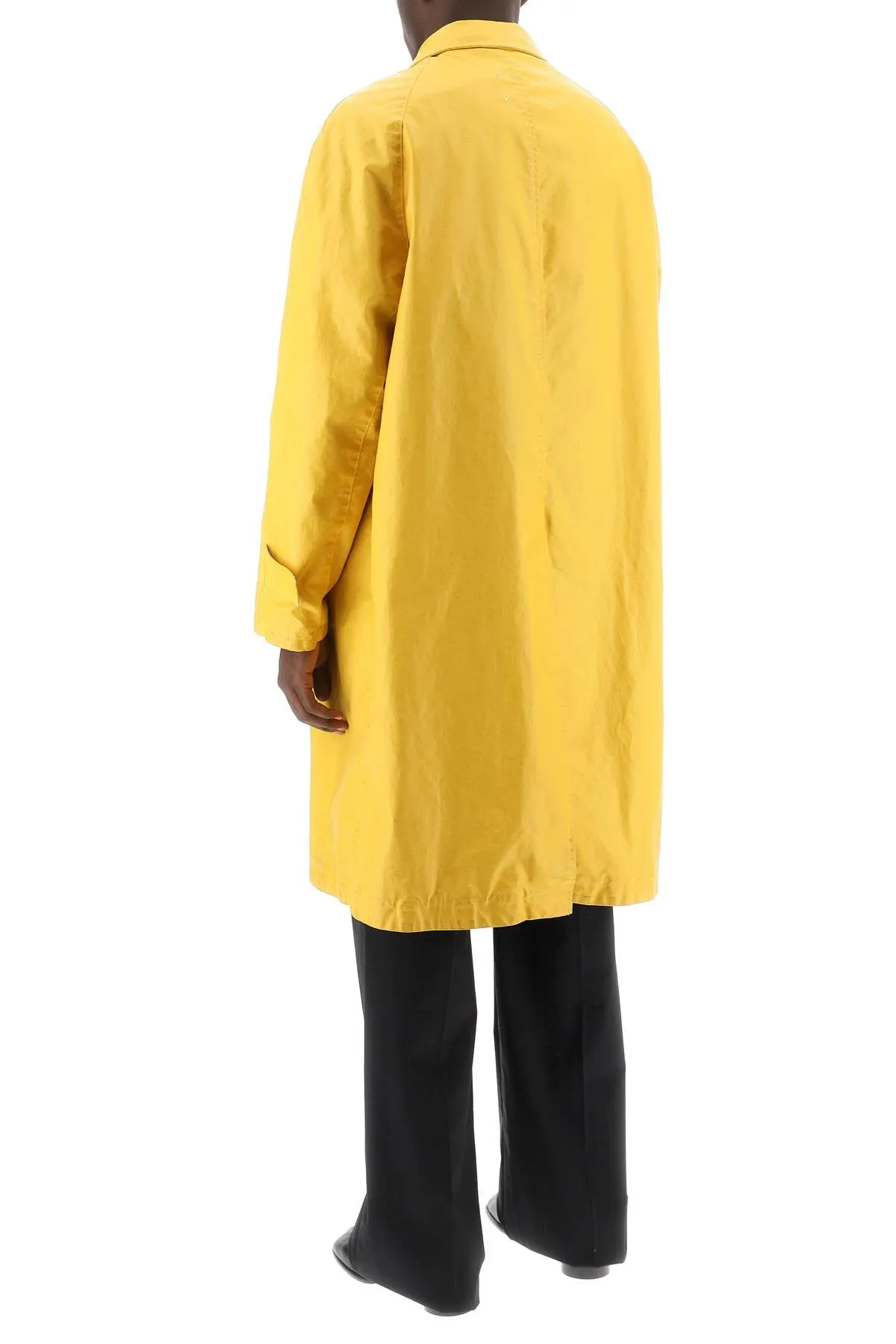 TRENCH COAT IN WORN-OUT EFFECT COATED COTTON