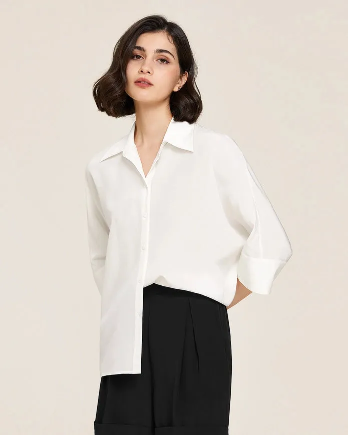 Weekend Oversize Silk Blouse Natural White