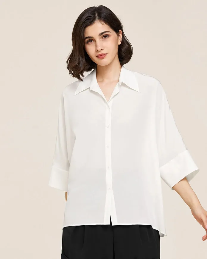 Weekend Oversize Silk Blouse Natural White