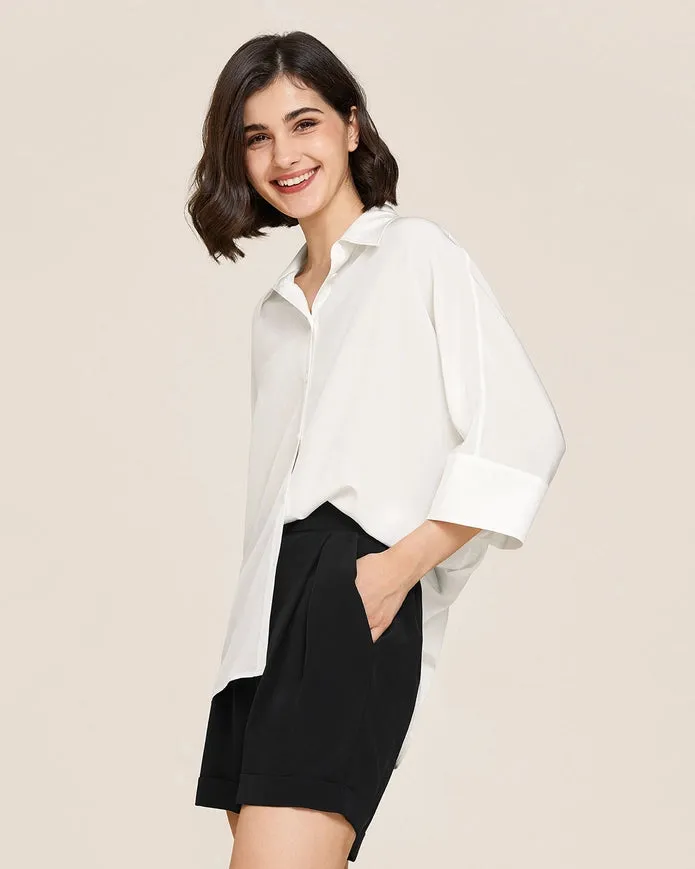 Weekend Oversize Silk Blouse Natural White