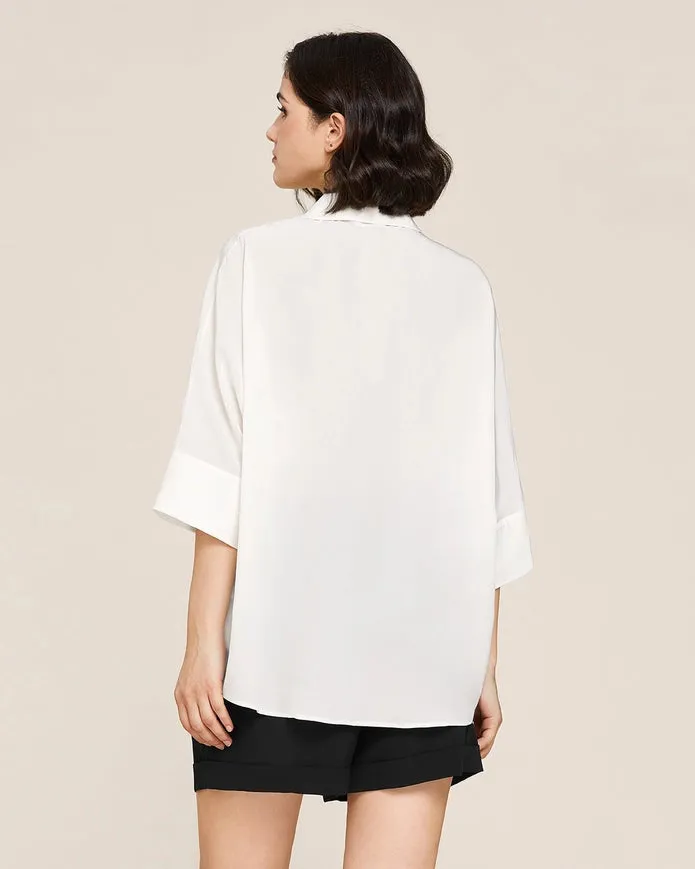 Weekend Oversize Silk Blouse Natural White