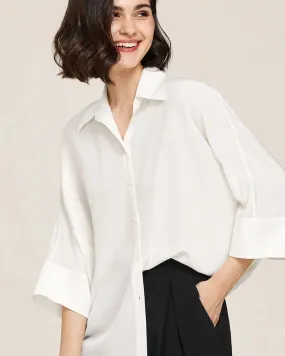 Weekend Oversize Silk Blouse Natural White