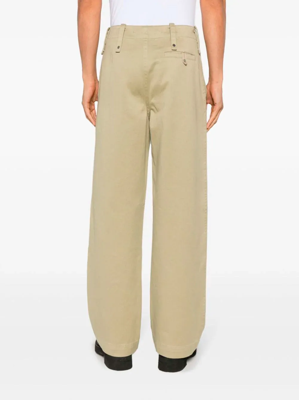 Wide-leg cotton trousers