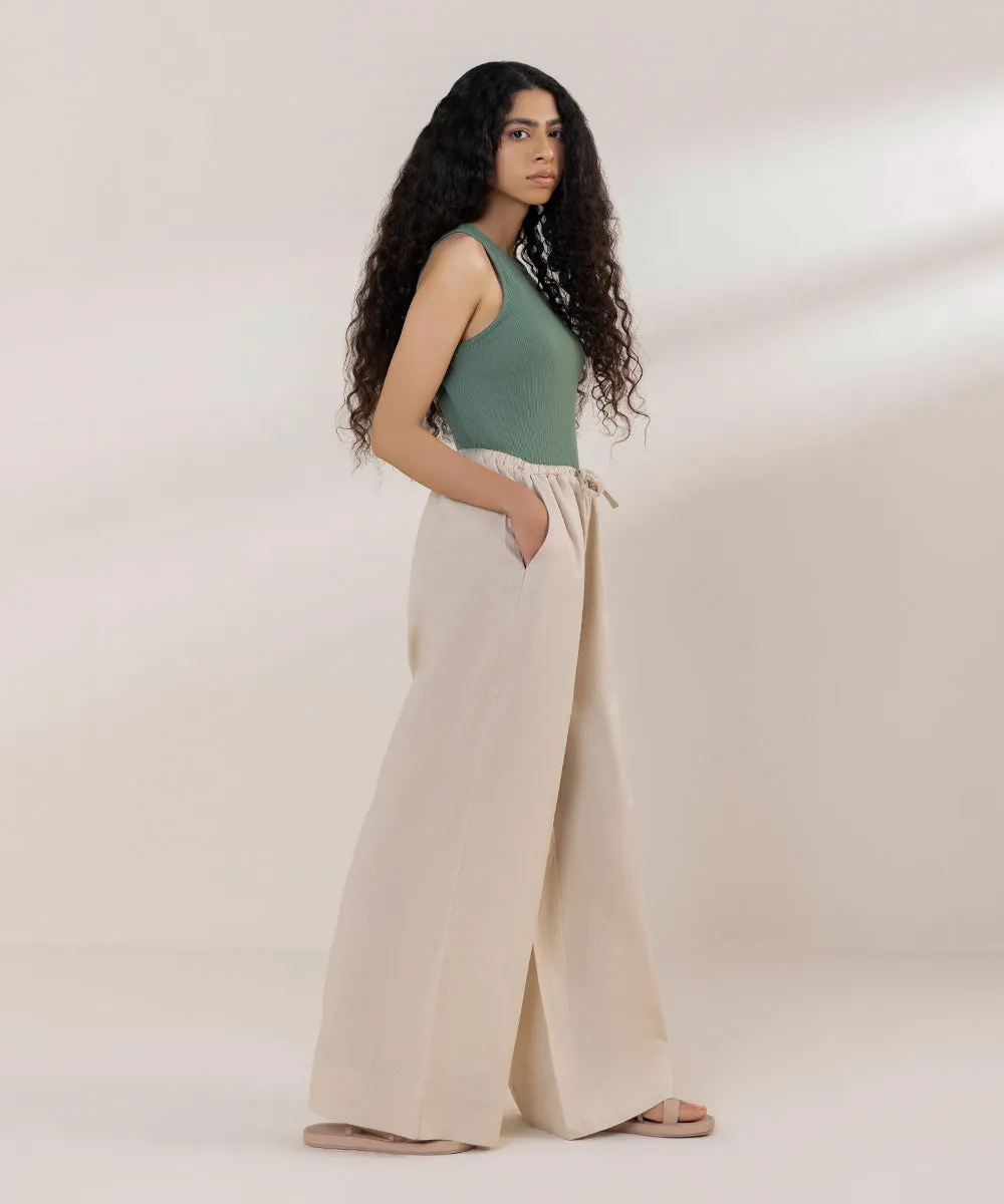 Wide Leg Linen Trousers