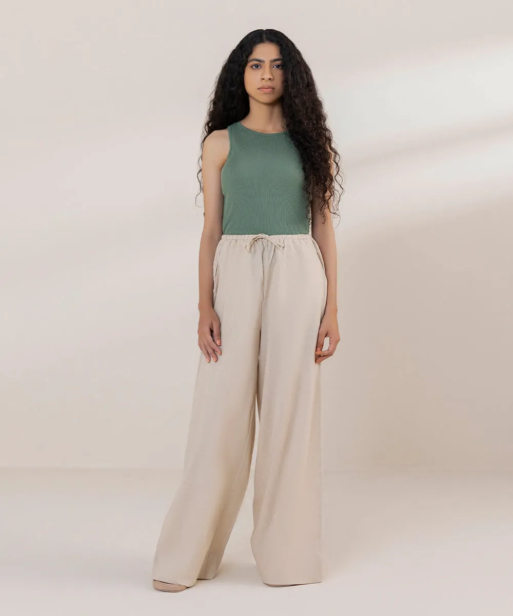 Wide Leg Linen Trousers