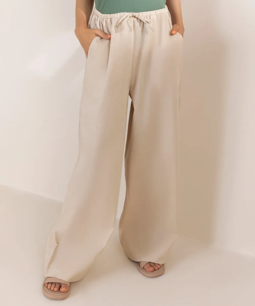 Wide Leg Linen Trousers