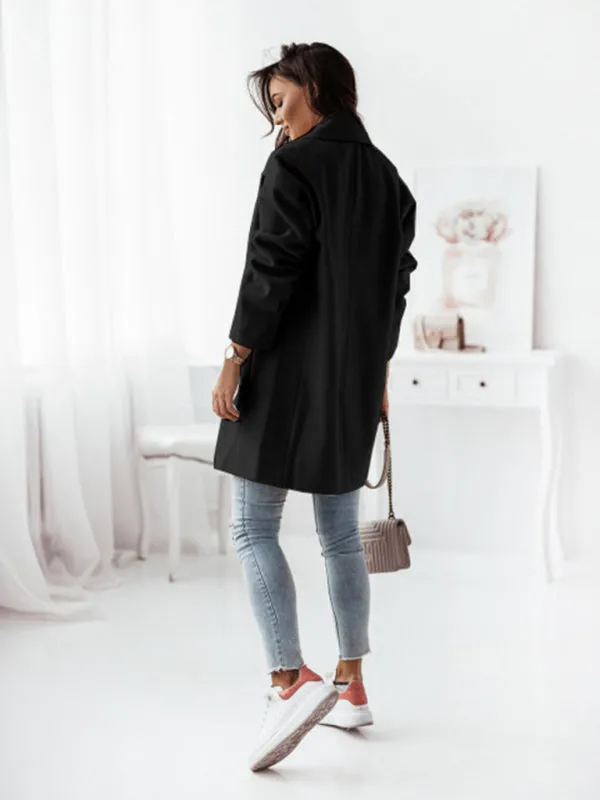 Wool Blend Raincoat - Elegant Double Breasted Blazer