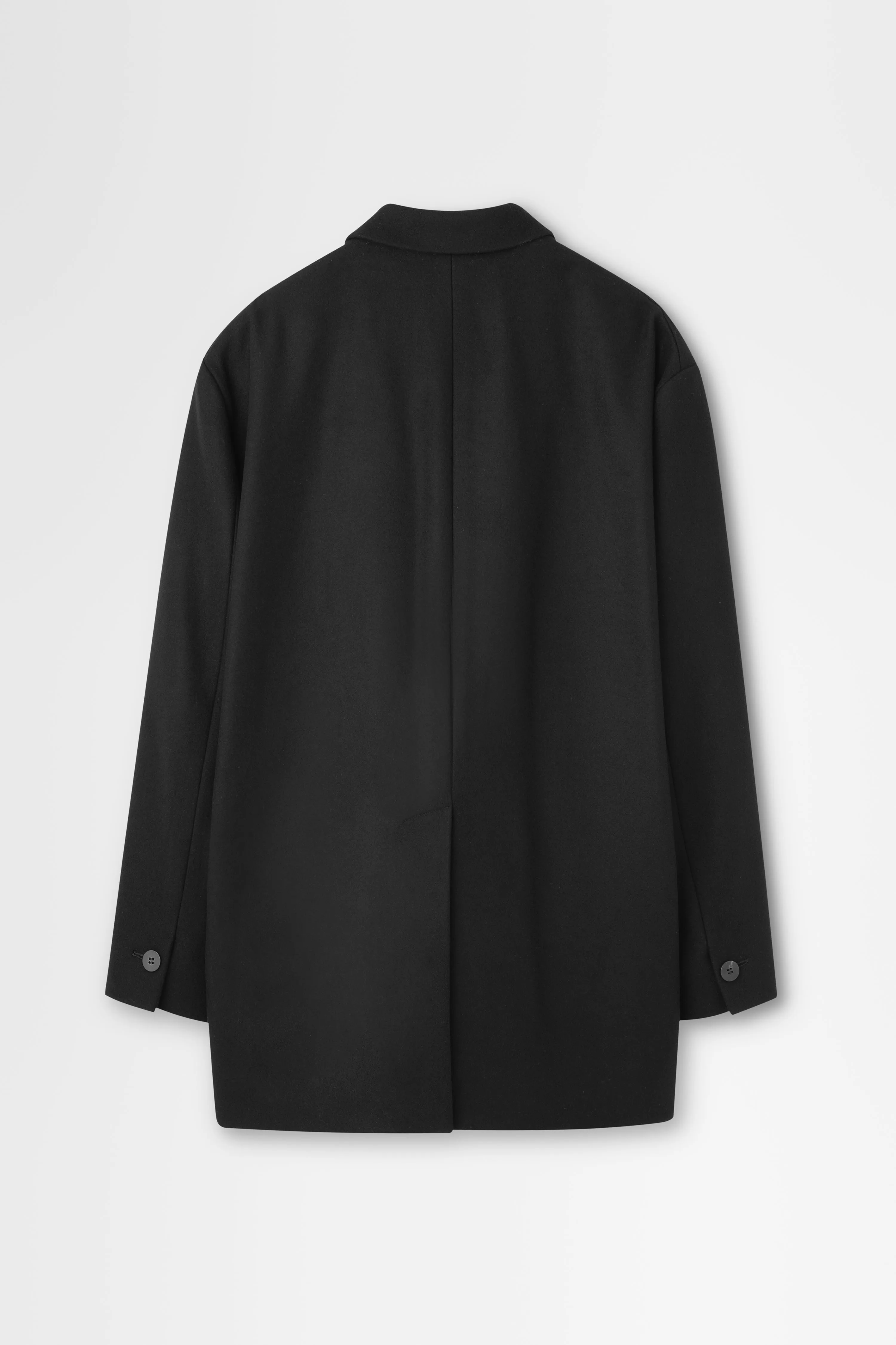 Wool Melton Oversized Jacket in Black