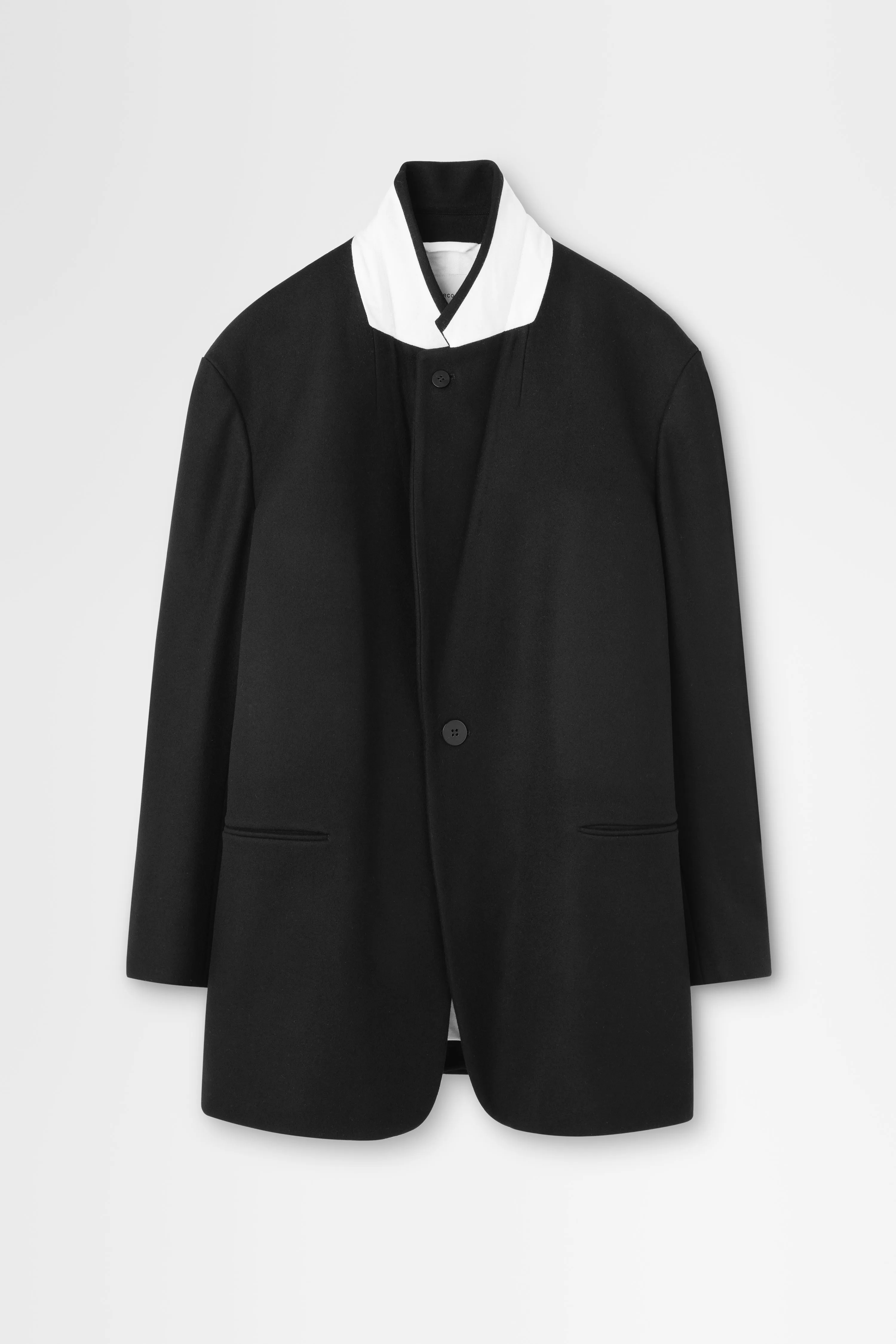 Wool Melton Oversized Jacket in Black